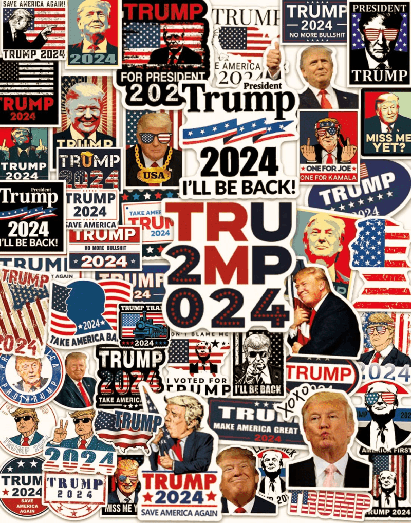 100 Pack Donald Trump 2024 Stickers (Large Size)