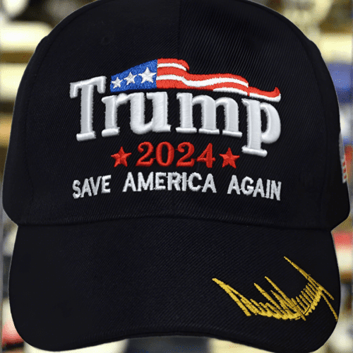 Black Trump Hat 2024 Take America Back Baseball Hat Signature Bill