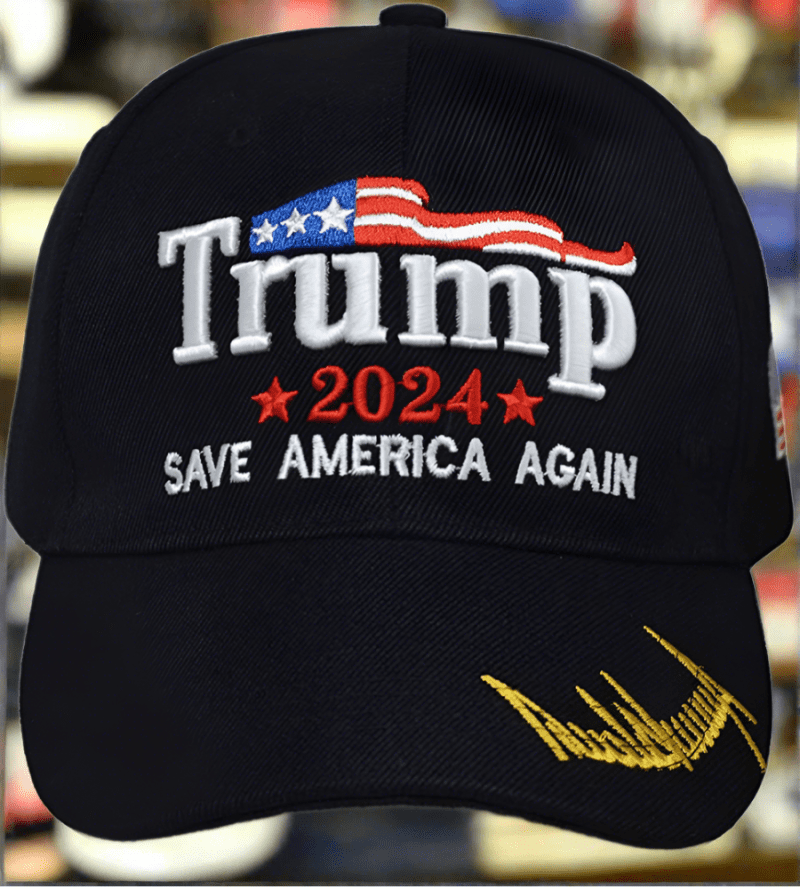 Black Trump Hat 2024 Take America Back Baseball Hat Signature Bill