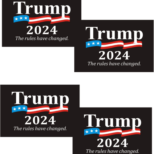 4 Pack Trump 2024 Black Stickers